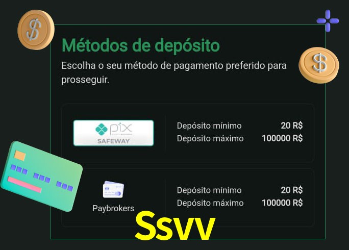 O cassino Ssvv oferece uma grande variedade de métodos de pagamento